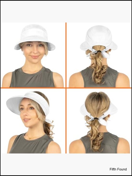 Convertible Zip-Off Sun Hat with Ponytail Hole, UPF 50+ Protection, Adjustable